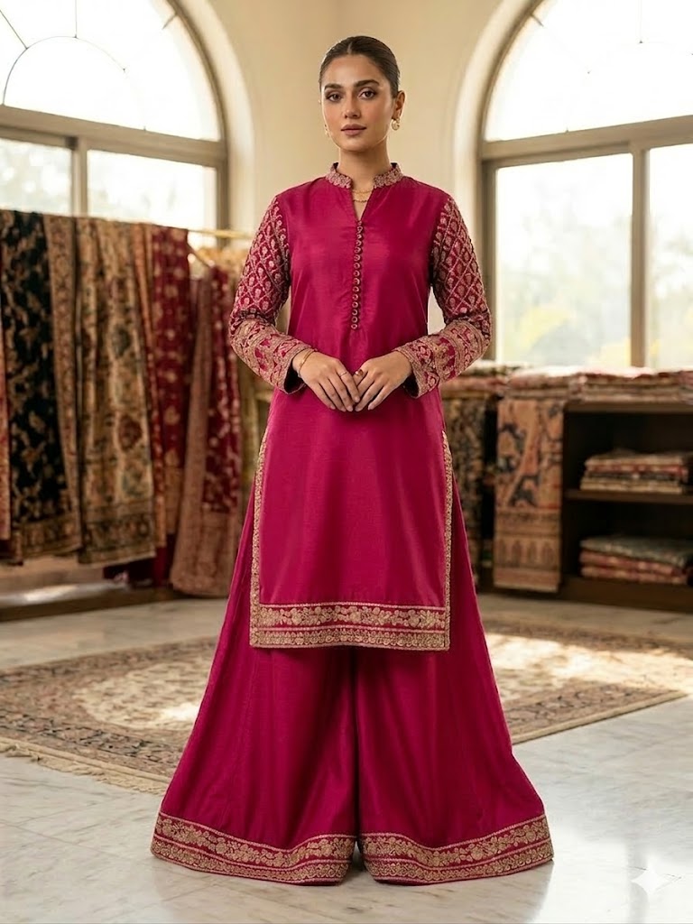 Magenta Embroidered Grace