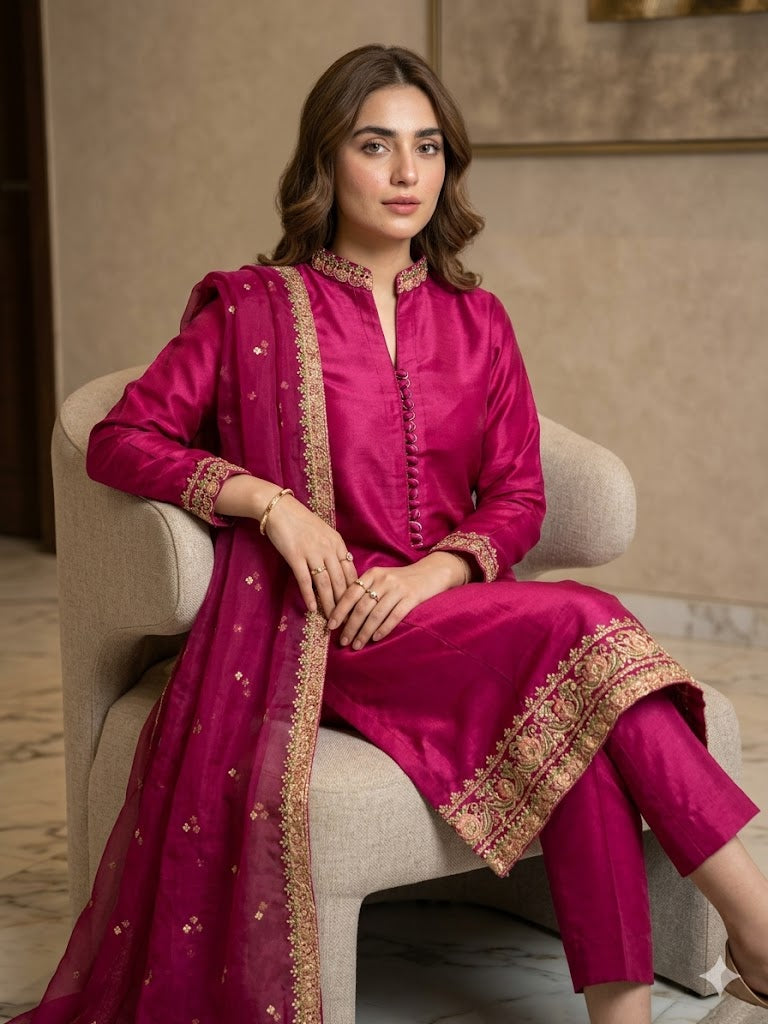 Magenta Embroidered Grace