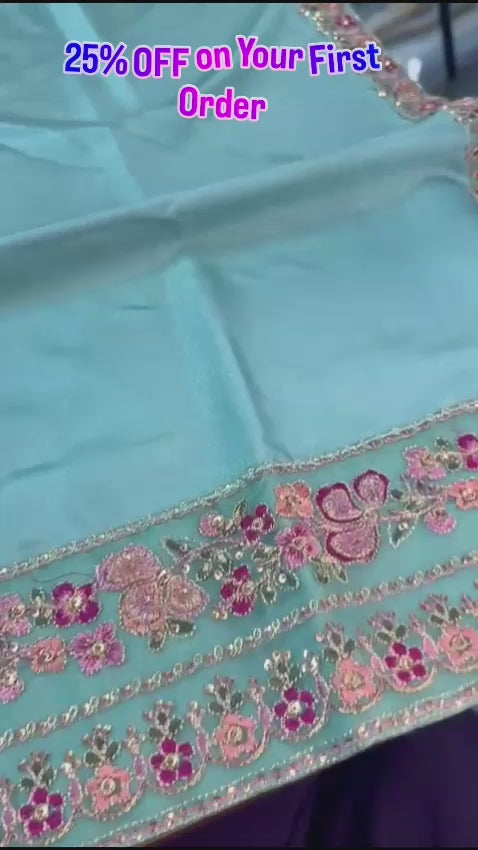 Teal Embroidered Grace